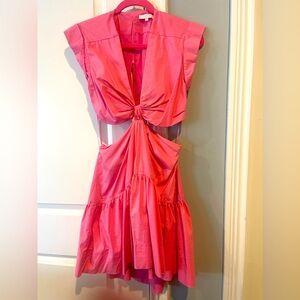 Olivaceous pink cutout dress